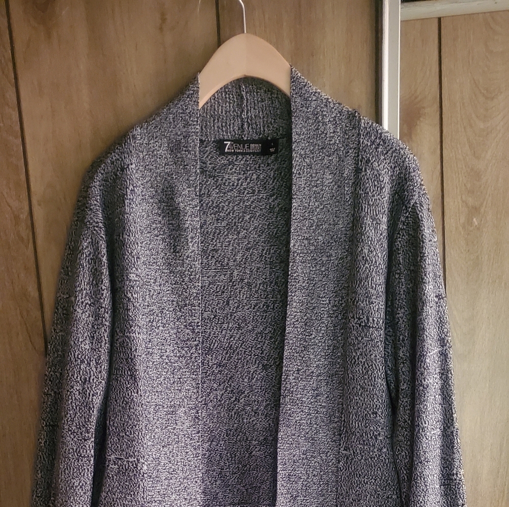 New York & Company 7th Avenue Grey Zipped Cardigan